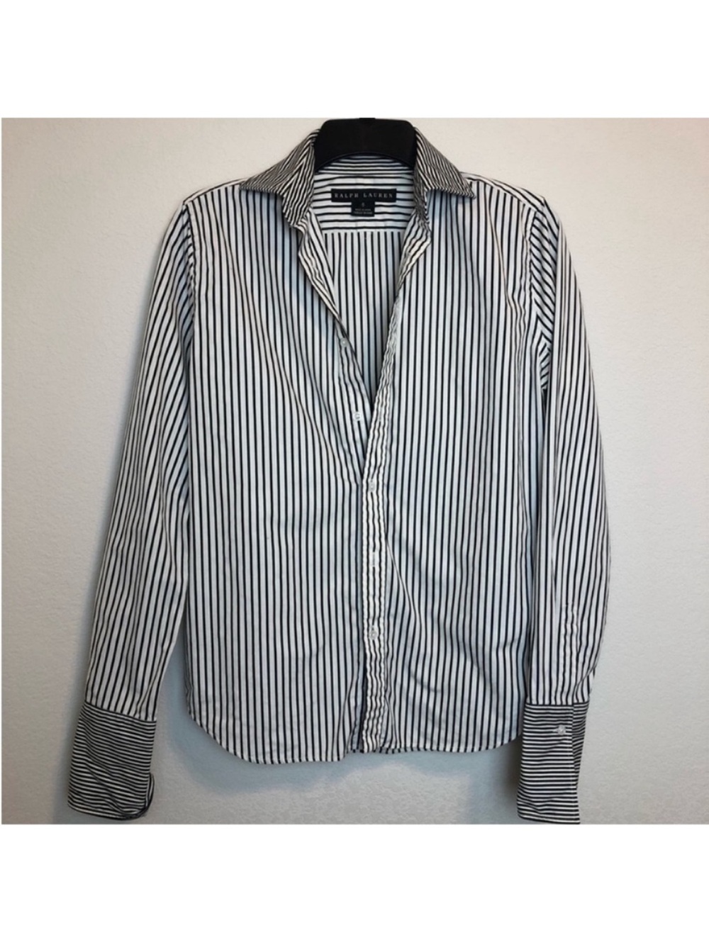 ⭐️Ralph Lauren Black Label Black and White Striped Button-Down Shirt
